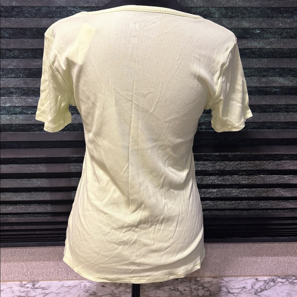 dip women’s bright green square neck ribbed short sleeve tee SZ Medium NWT - Picture 3 of 6